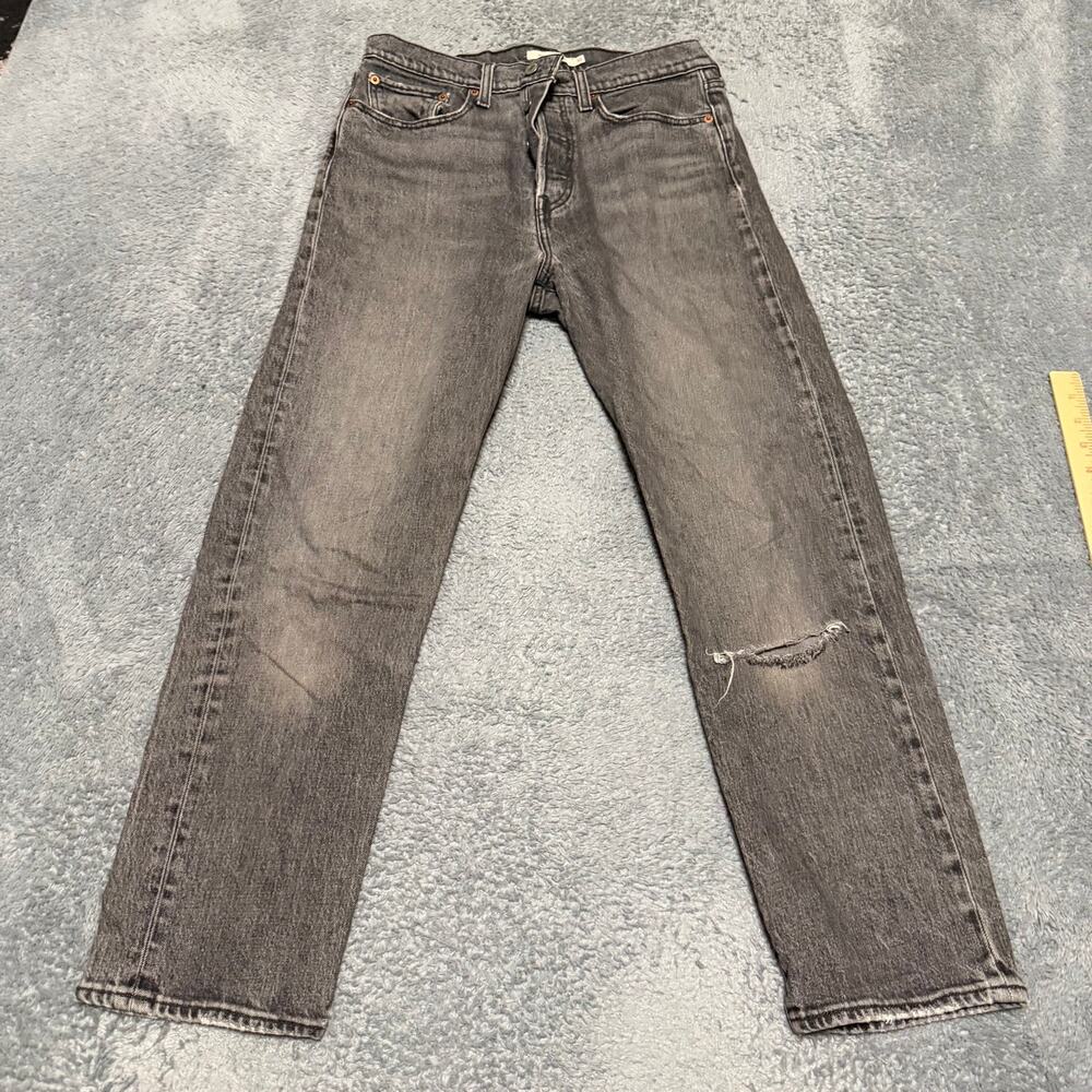 Levi’s Wedgie Straight Jeans Womens 30 Gray Faded Black Premium High Rise Ankle